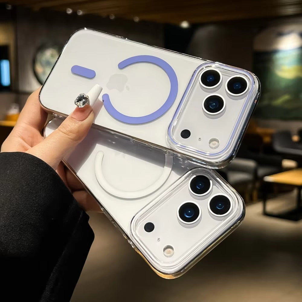 Premium iPhone Case — Magnetic Transparent Hard PC Slim Cover with Shockproof Protection and MagSafe Wireless-Charging Safe Design