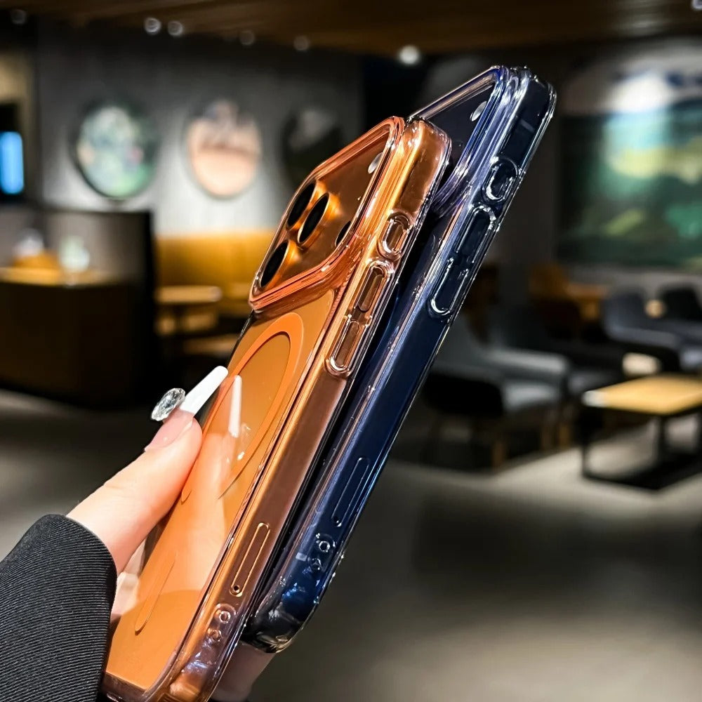 Premium iPhone Case — Magnetic Transparent Hard PC Slim Cover with Shockproof Protection and MagSafe Wireless-Charging Safe Design