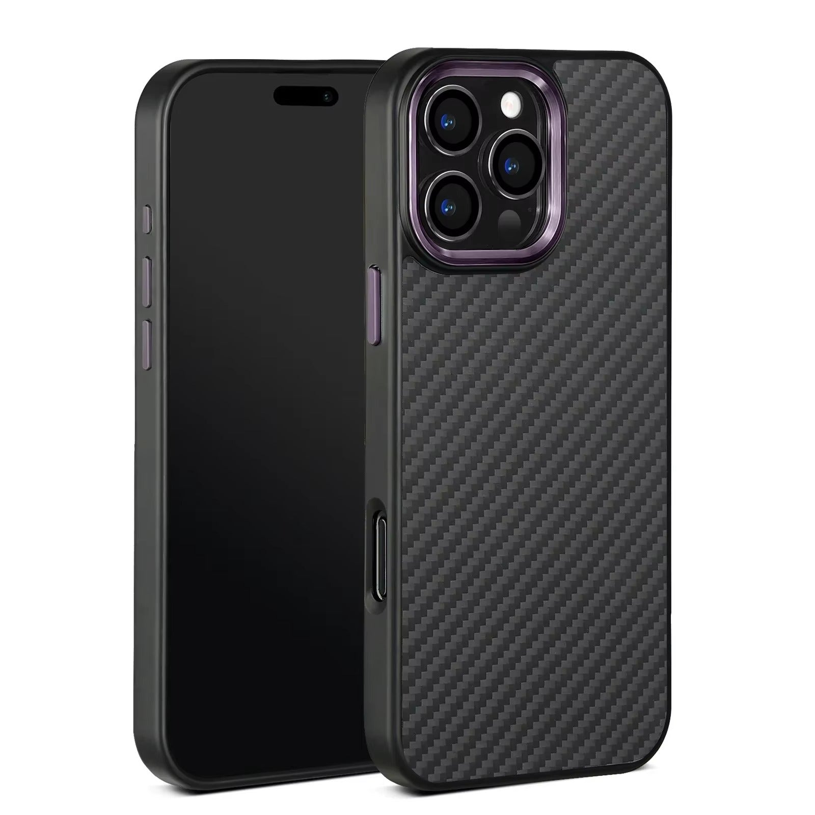 Premium iPhone Case — Metal Frame Carbon Fiber Aramid Armor Cover with Shockproof Full-Coverage Protection, Wireless Charging Support & Anti-Fingerprint Design