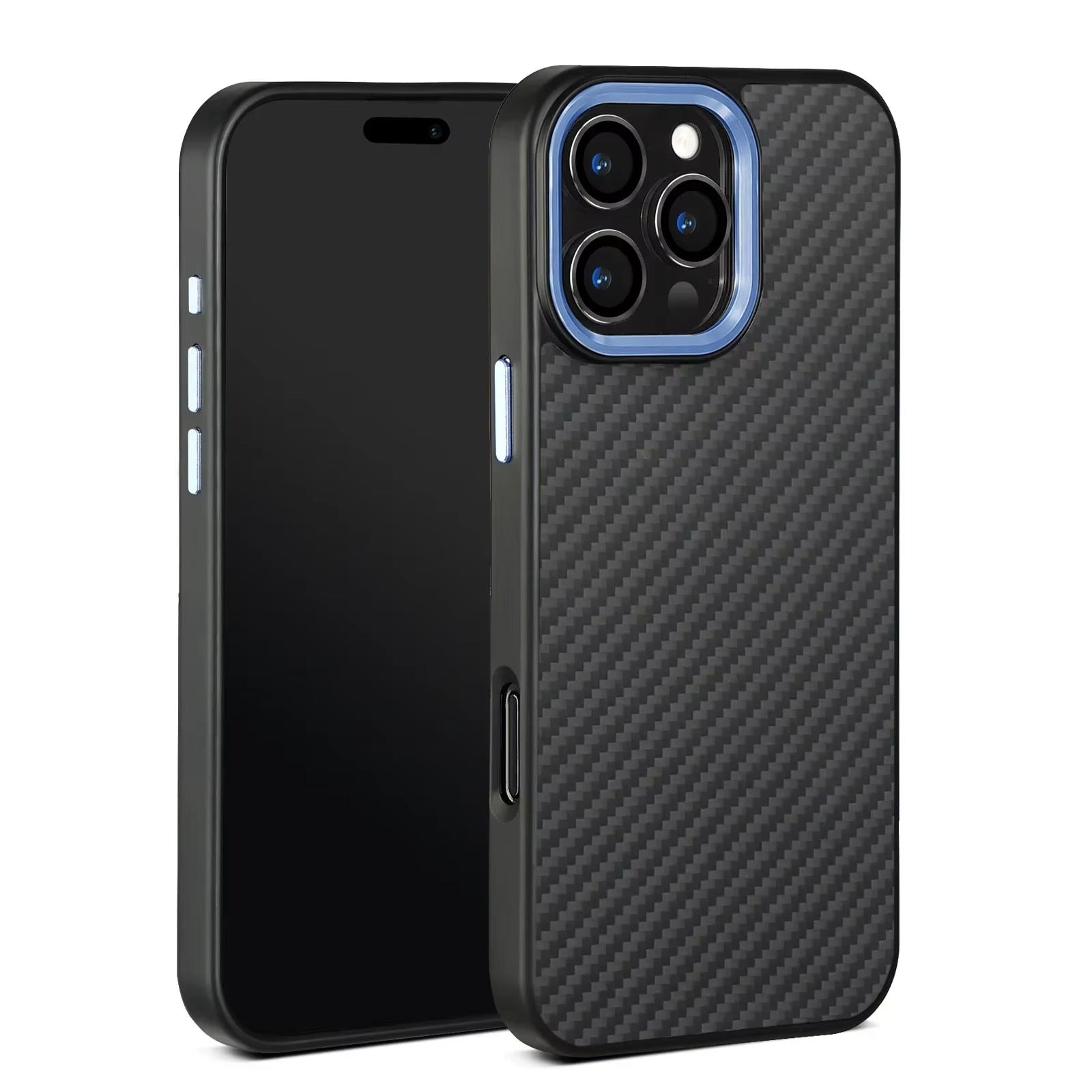 Premium iPhone Case — Metal Frame Carbon Fiber Aramid Armor Cover with Shockproof Full-Coverage Protection, Wireless Charging Support & Anti-Fingerprint Design
