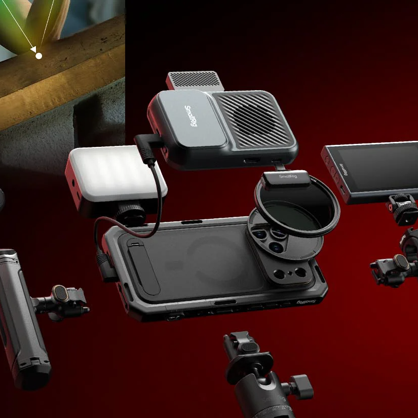 Premium iPhone Case — Professional Mobile Video Cage with T-Mount & 17mm Lens Backplates, Quick-Release Expansion System, Cold Shoe Mounts & All-Metal Protective Design