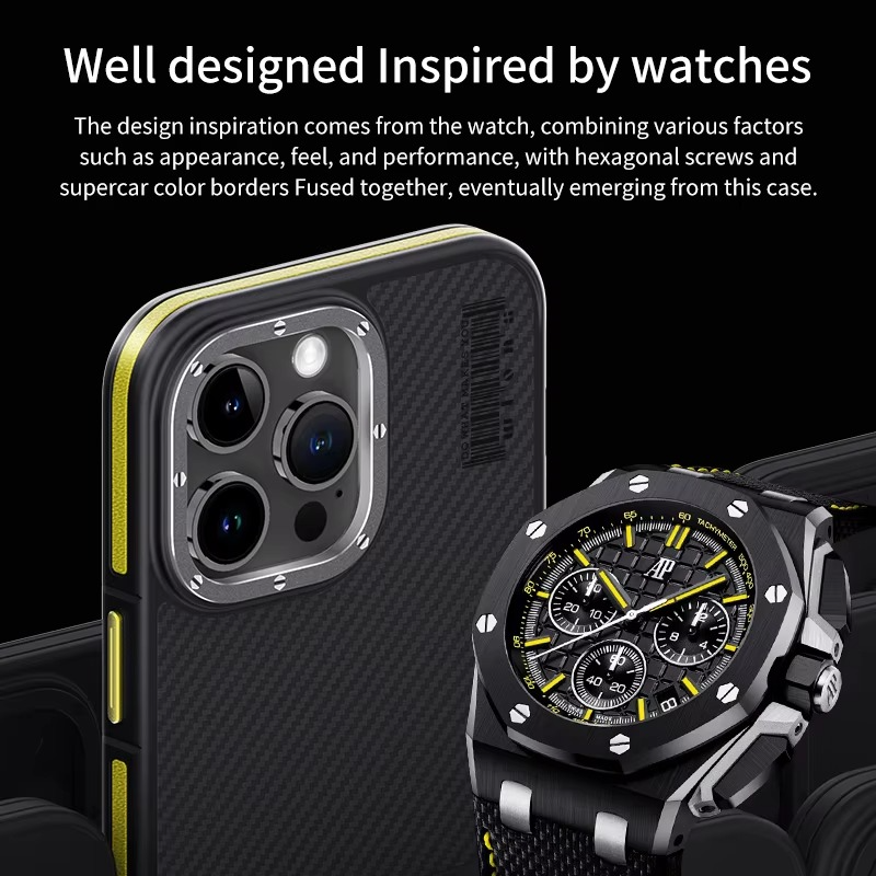 Premium iPhone Case — Real 600D Kevlar Aramid Fiber Half-Wrapped Cover with MagSafe Magnetic Wireless Charging, Shockproof Anti-Scratch Anti-Fingerprint Design