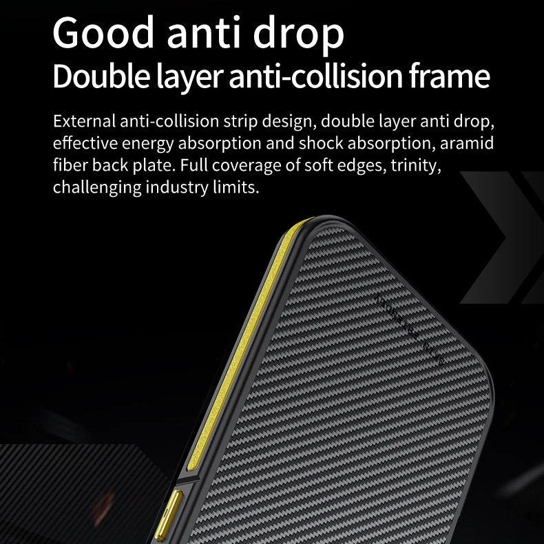 Premium iPhone Case — Real 600D Kevlar Aramid Fiber Half-Wrapped Cover with MagSafe Magnetic Wireless Charging, Shockproof Anti-Scratch Anti-Fingerprint Design