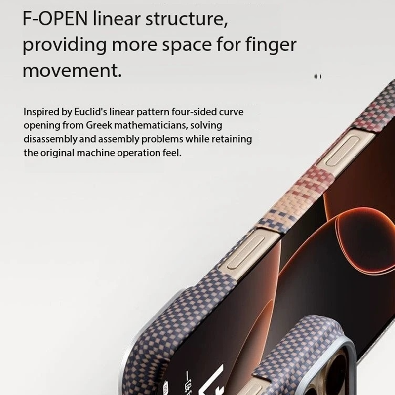 Premium iPhone Case — Real Carbon Fiber Aramid Magnetic Cover with MagSafe Support, Tough Lightweight Protective Design