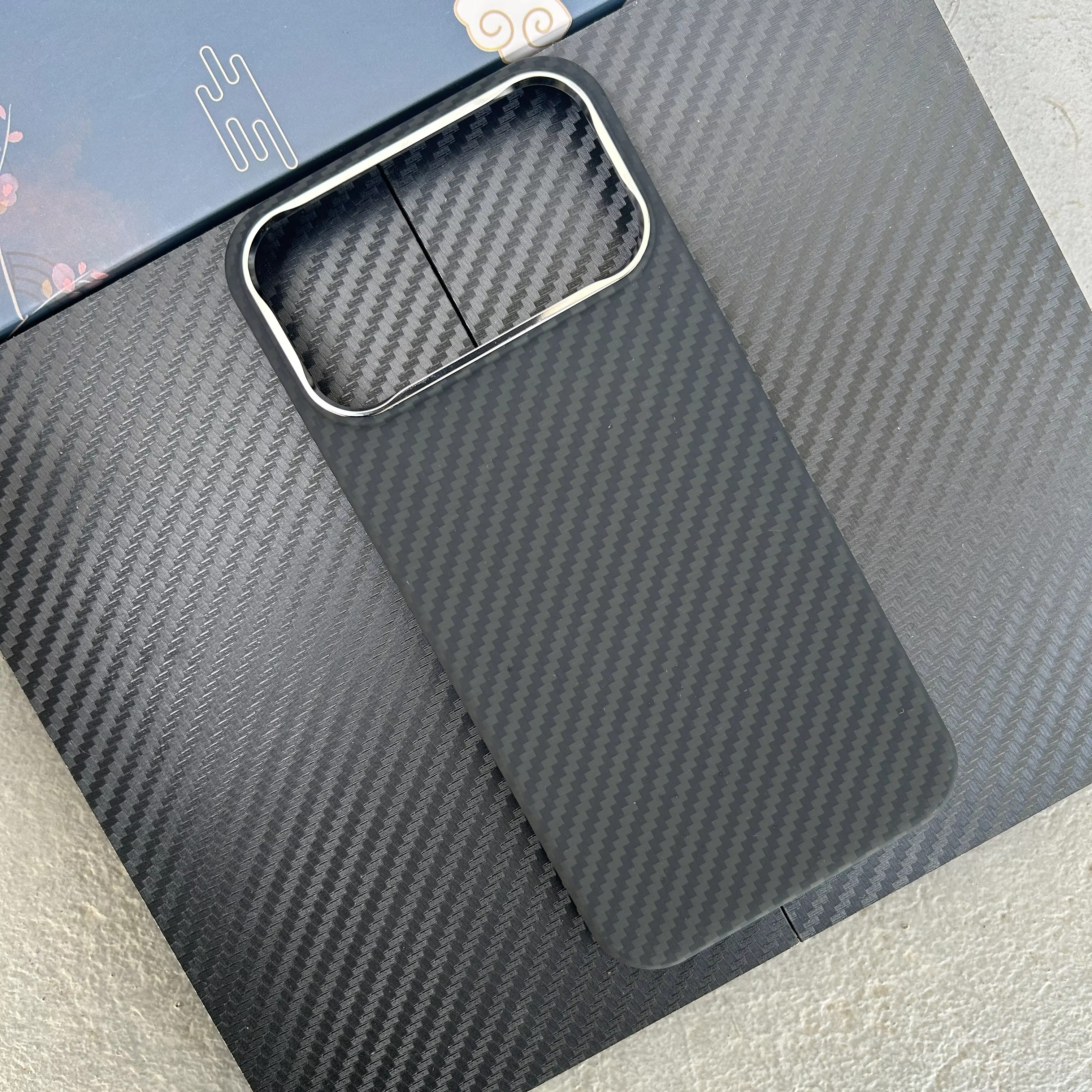 Premium iPhone Case — Real Carbon Fiber Aramid Magnetic Cover with MagSafe Support, Tough Lightweight Protective Design