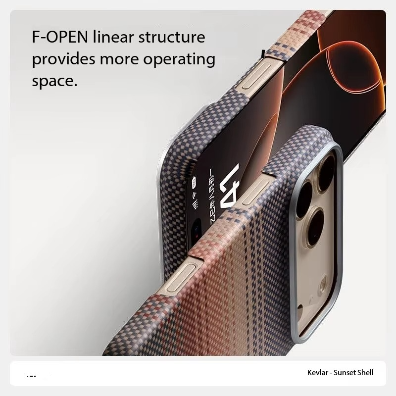 Premium iPhone Case — Real Carbon Fiber Aramid Magnetic Cover with MagSafe Support, Tough Lightweight Protective Design