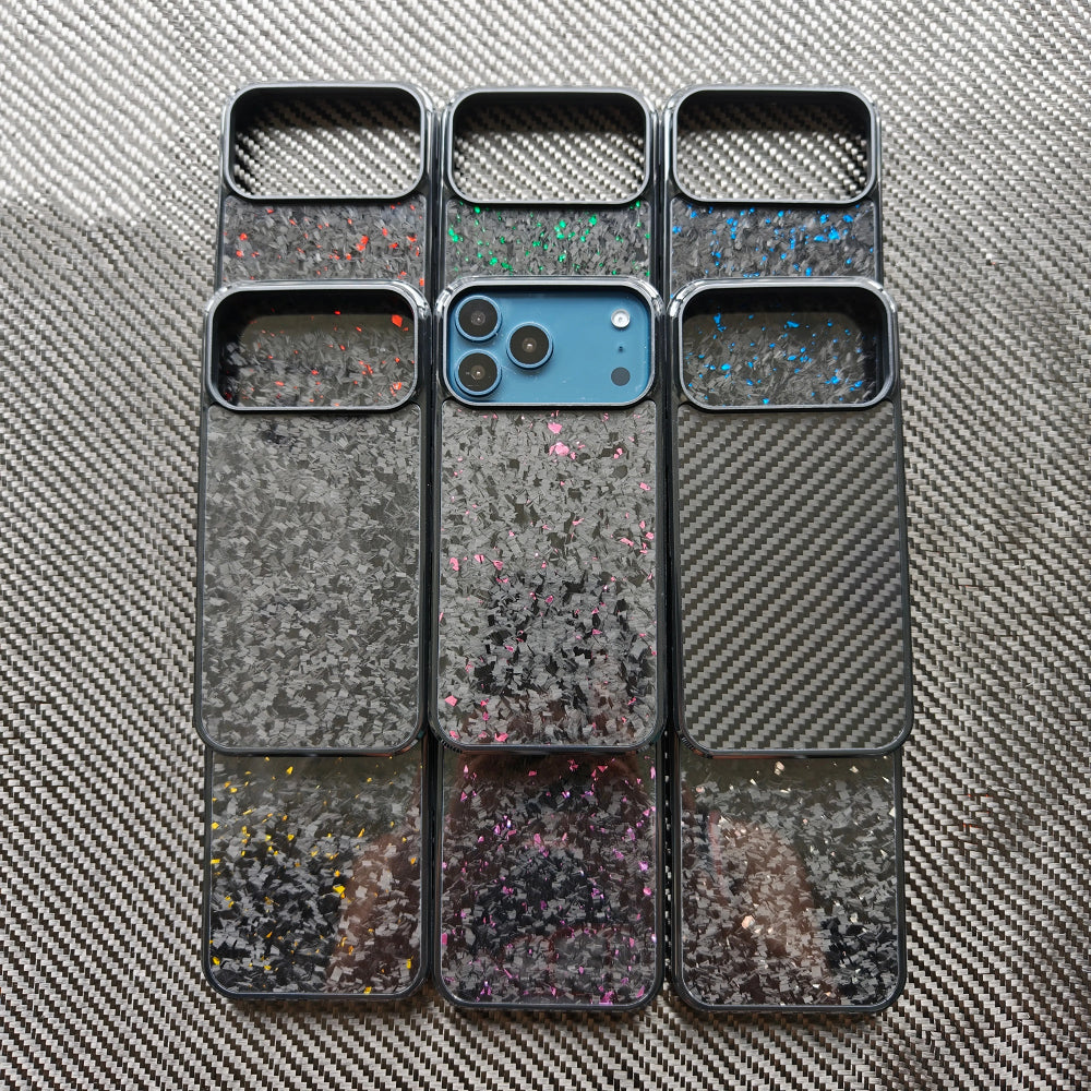 Premium iPhone Case — Real Forged Carbon Fiber MagSafe Cover with Shockproof Full-Coverage TPU Hybrid Design & Non-Slip Textured Finish