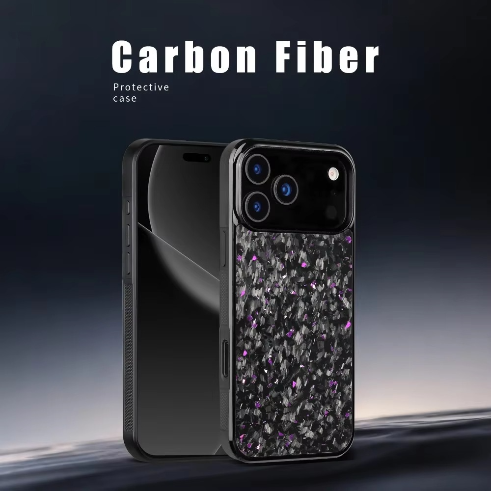 Premium iPhone Case — Real Forged Carbon Fiber MagSafe Cover with Shockproof Full-Coverage TPU Hybrid Design & Non-Slip Textured Finish
