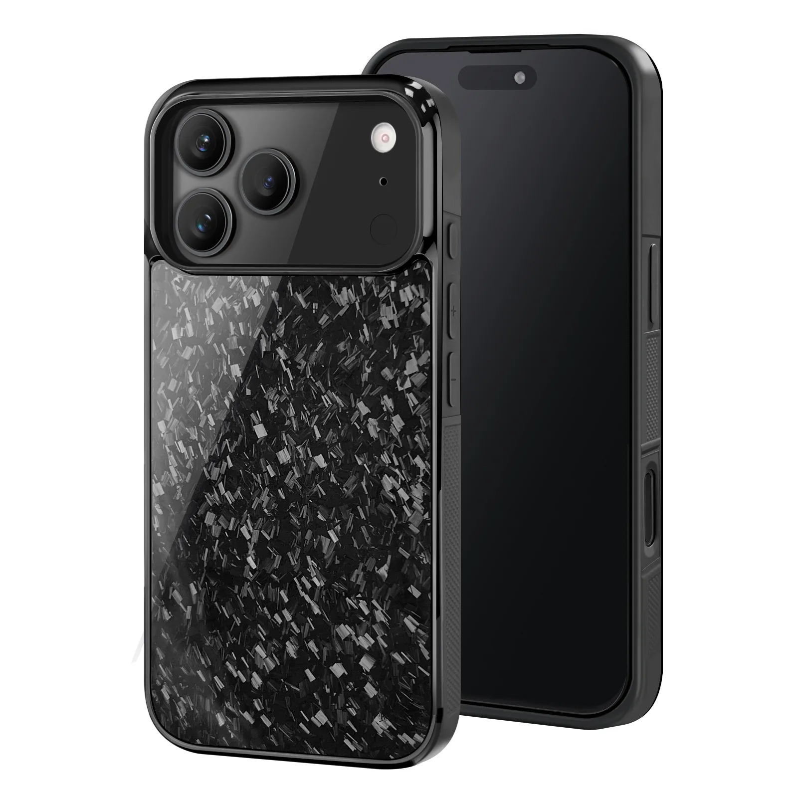 Premium iPhone Case — Real Forged Carbon Fiber MagSafe Cover with Shockproof Full-Coverage TPU Hybrid Design & Non-Slip Textured Finish