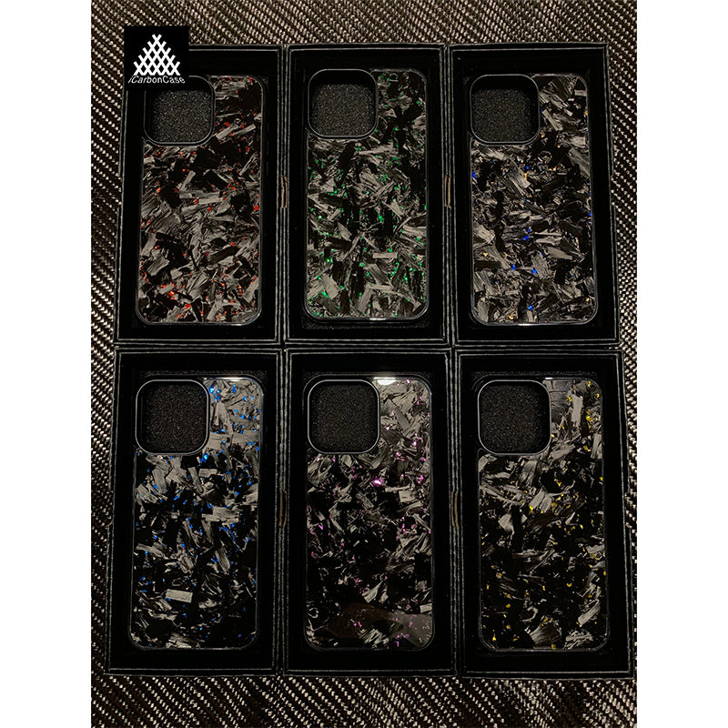 Premium iPhone Case — Real Glossy Forged Carbon Fiber Full-Coverage Magnetic Cover with MagSafe Support & Textured TPU Hybrid Design