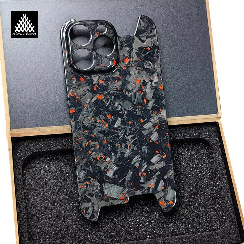 Premium iPhone Case — Real Glossy Forged Carbon Fiber Ultra-Thin Lightweight Cover with Slim Half-Wrapped Protective Design