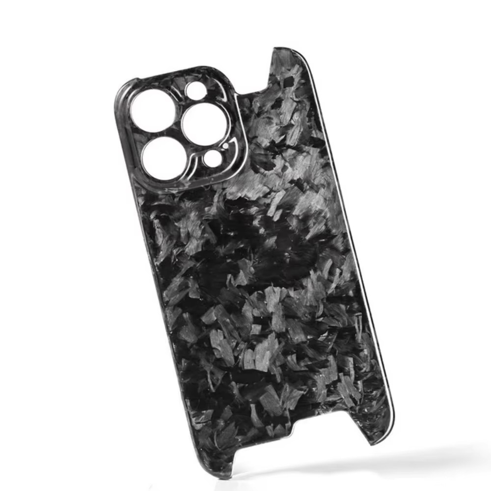 Premium iPhone Case — Real Glossy Forged Carbon Fiber Ultra-Thin Lightweight Cover with Slim Half-Wrapped Protective Design