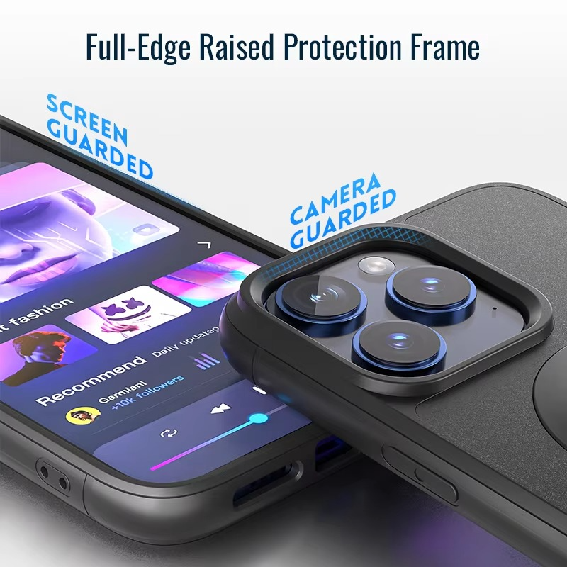 Premium iPhone Case — Shockproof Half-Wrapped Quad-Style Bike Mount Holder, Tough Nylon + PC/TPU, Anti-Scratch, Non-Slip Cover