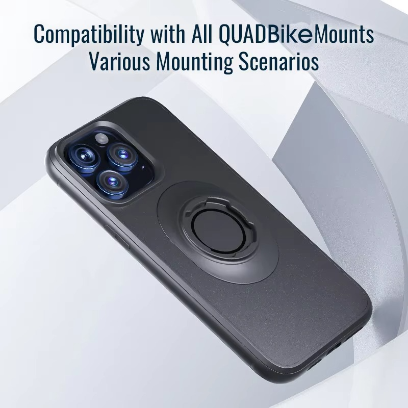 Premium iPhone Case — Shockproof Half-Wrapped Quad-Style Bike Mount Holder, Tough Nylon + PC/TPU, Anti-Scratch, Non-Slip Cover