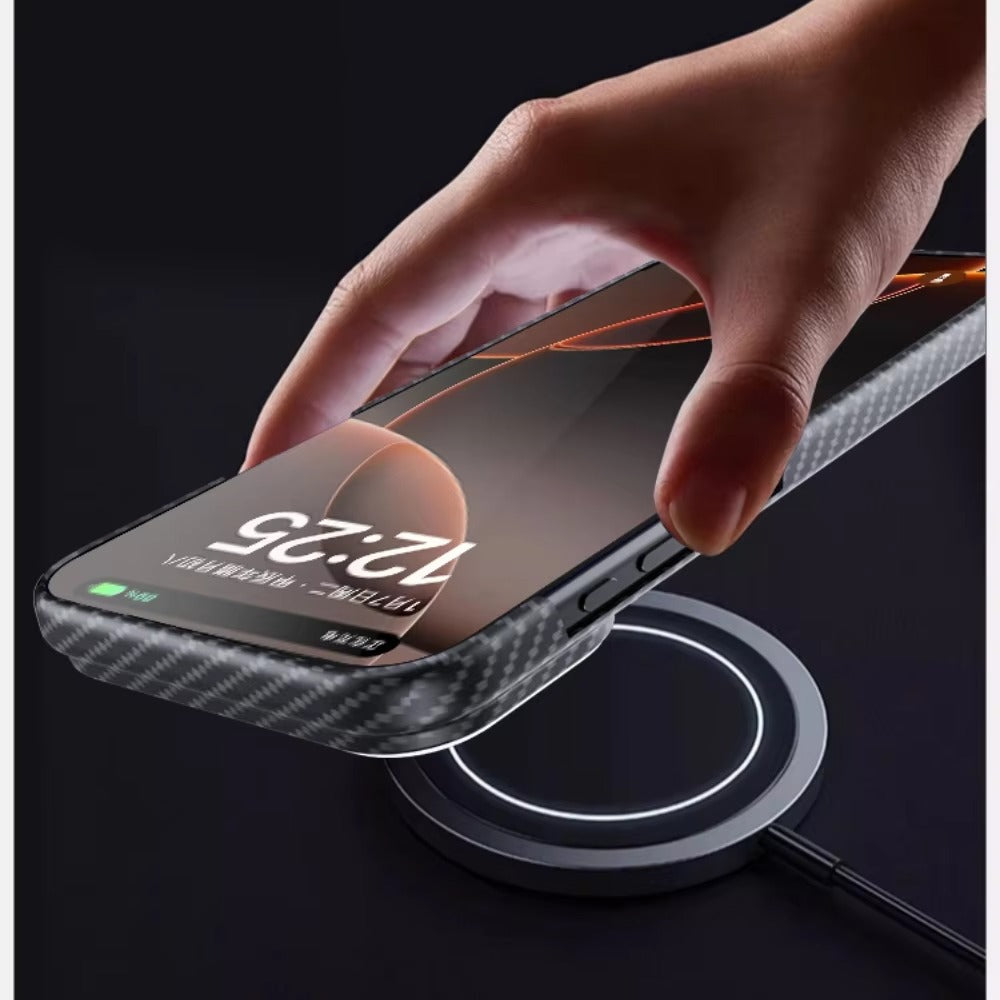 Premium iPhone Case — Slim Kevlar Carbon Fiber Armor Cover with Alloy Camera Frame, Anti-Fingerprint Anti-Scratch Full-Coverage Protection & Lightweight Non-Slip Design