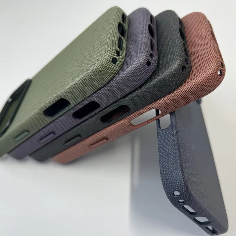 Premium iPhone Case — Woven MagSafe Strong Magnetic Cover with Wireless Charging, Anti-Fingerprint Non-Slip Waterproof Fabric Design