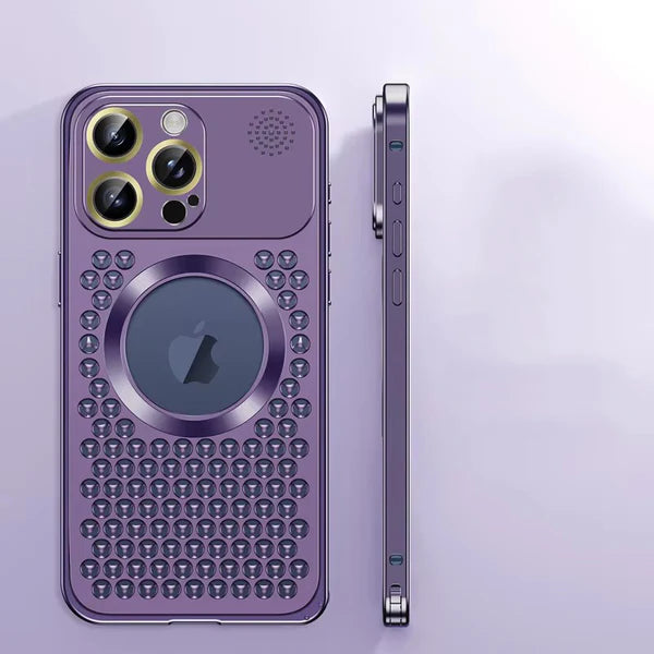 Premium iPhone Heat Dissipation Metal Case — Magnetic Aluminum Cover with MagSafe Compatibility, Dual Layer Shockproof Design, Slim Scratch-Resistant Protective Finish