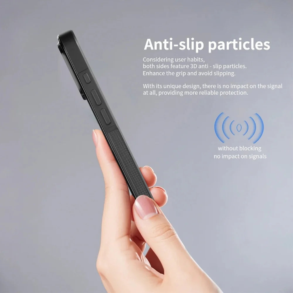 Rugged Magnetic Shockproof iPhone Case — Square Honeycomb Carbon Fiber Texture, Full Coverage Anti-Fingerprint Dustproof Matte Protective Cover