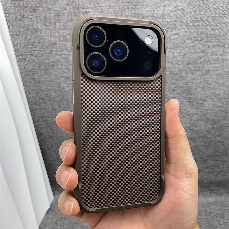 Premium iPhone Case — Magnetic Shockproof Clear PC Cover with Aluminum Alloy Rimless Frame, 360° Stand and Camera-Screen Protection