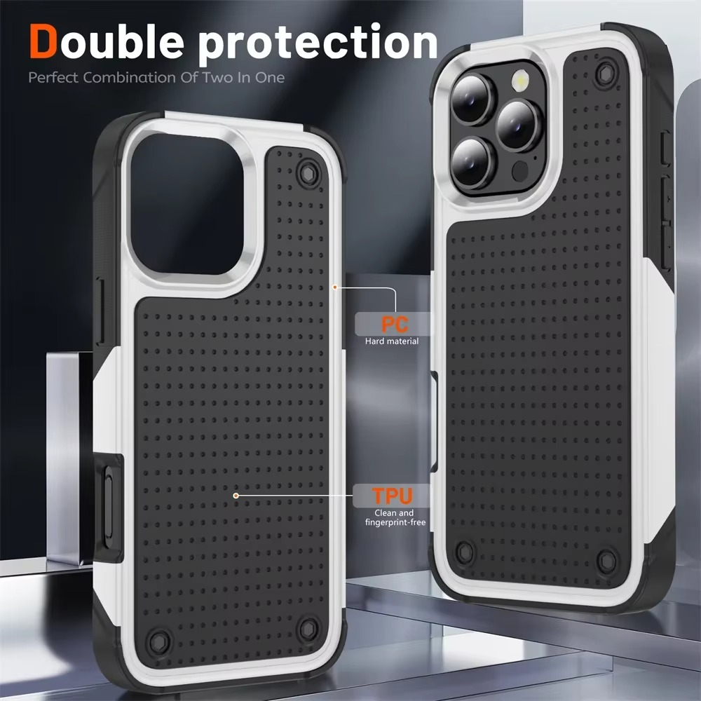 Rugged Shockproof iPhone Case — Military Grade Armor Bumper Cover with Heavy-Duty Protection, Anti-Fingerprint Matte Grip, Scratch & Drop Resistant