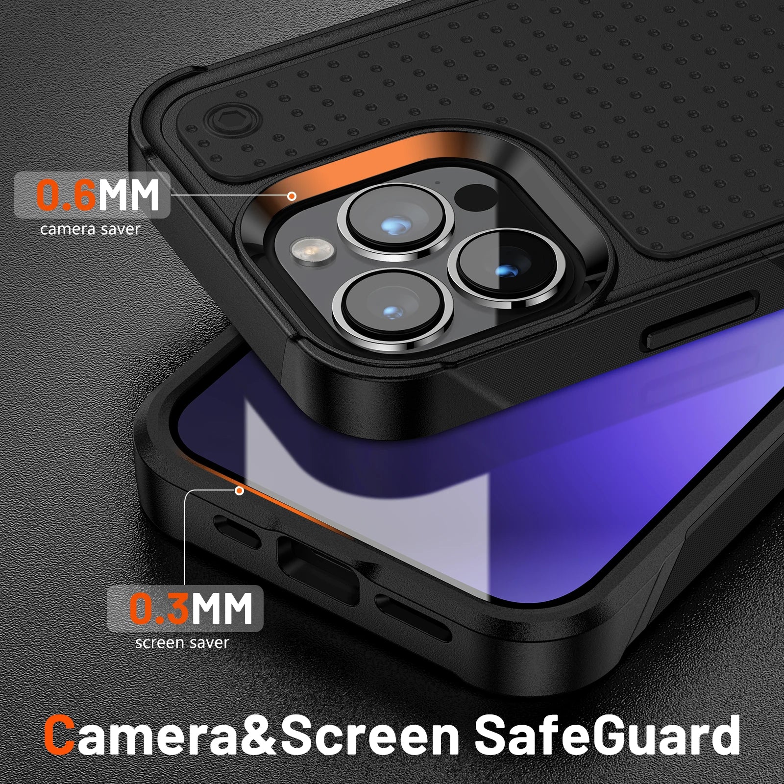 Rugged Shockproof iPhone Case — Military Grade Armor Bumper Cover with Heavy-Duty Protection, Anti-Fingerprint Matte Grip, Scratch & Drop Resistant