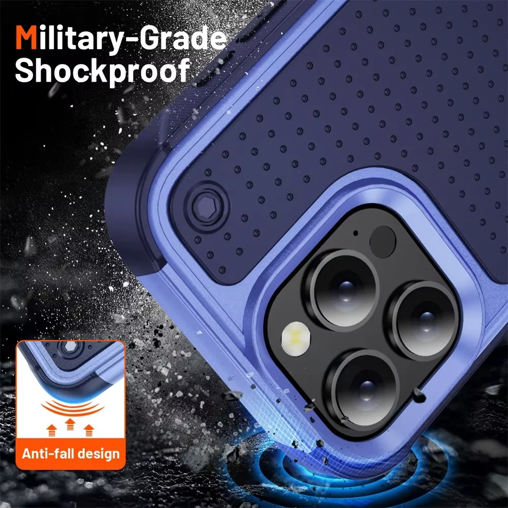 Rugged Shockproof iPhone Case — Military Grade Armor Bumper Cover with Heavy-Duty Protection, Anti-Fingerprint Matte Grip, Scratch & Drop Resistant