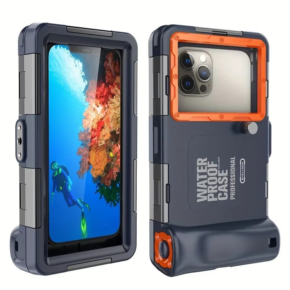 Rugged Waterproof Phone Case with Holster — 15m Diving & 50ft Swimming Protection, Premium Full Housing with Lanyard for iPhone & Samsung 6.8" Devices
