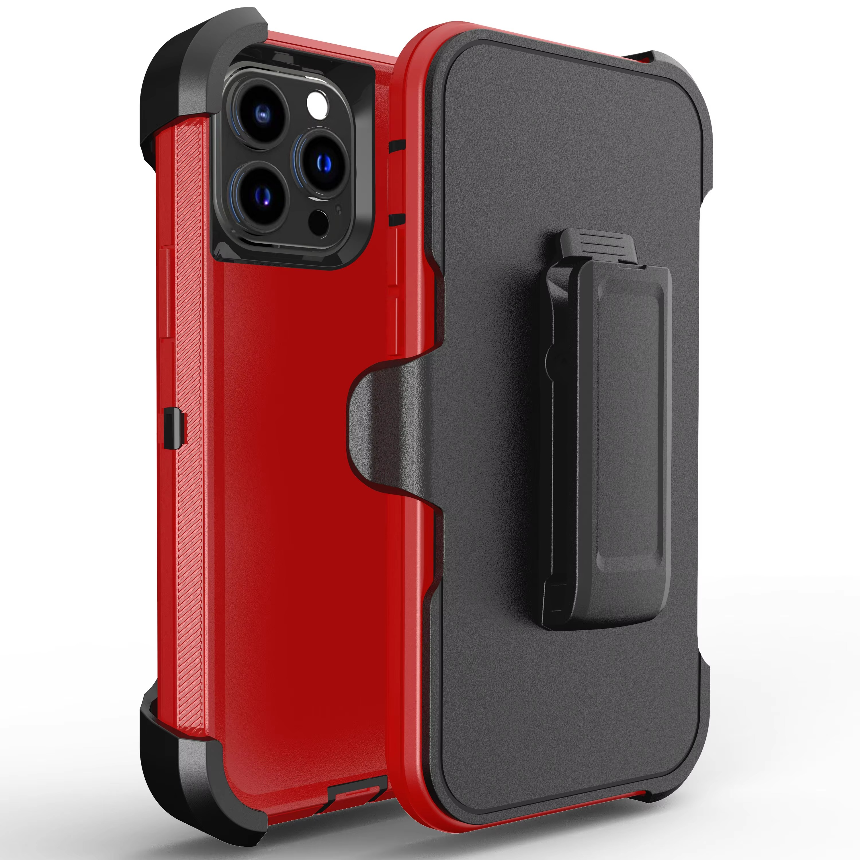Rugged iPhone 3-in-1 Heavy Duty Armor Case — Full Body Shockproof Dual Layer Protection with Belt Clip, Anti-Fingerprint Scratch-Resistant Non-Slip Design