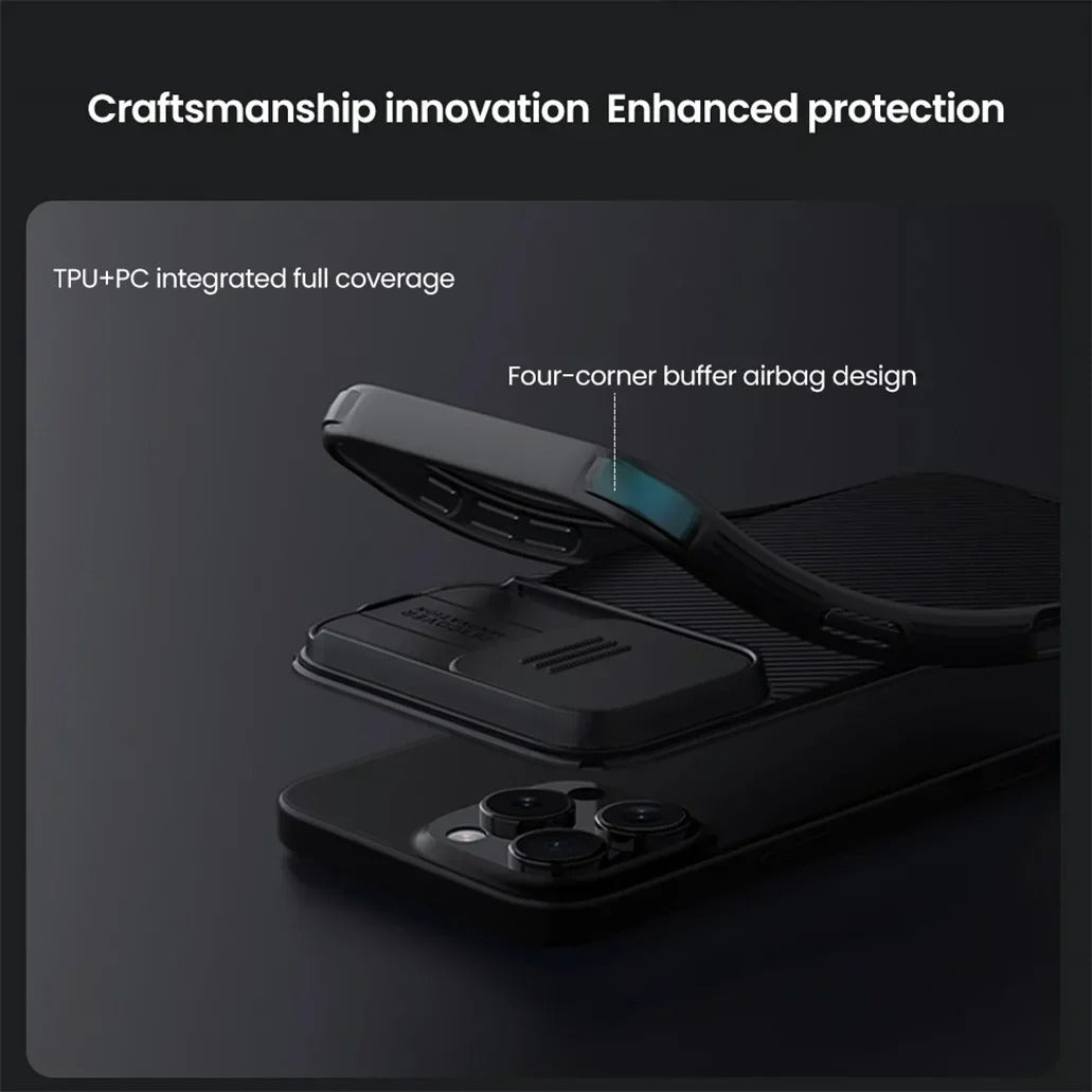 Rugged iPhone CamShield Pro Magnetic Case — Sliding Camera Protection, Tough TPU+PC Shell, Durable Shockproof Cover