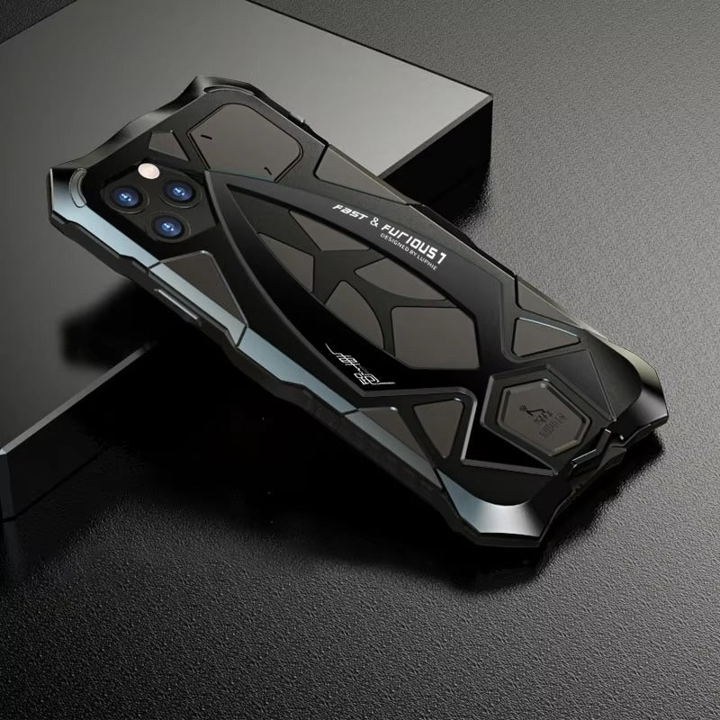 Rugged iPhone Case 360° Full Coverage Metal Armor — Heavy Duty Protective Bumper Frame, Shockproof Design, All-Round Drop and Scratch Protection