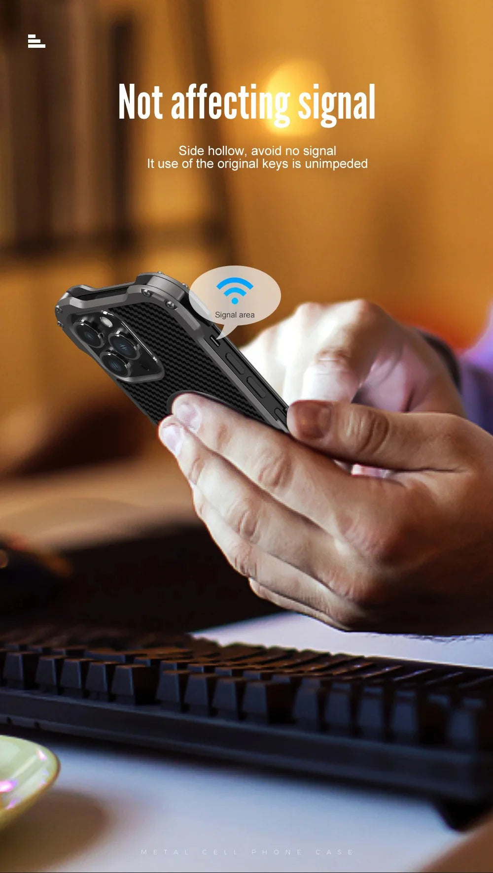 Rugged iPhone Case Carbon Fiber Magnetic Cover — Heavy Duty Metal Frame, MagSafe Wireless Charging Compatible, Shockproof Anti-Scratch Non-Slip Protection