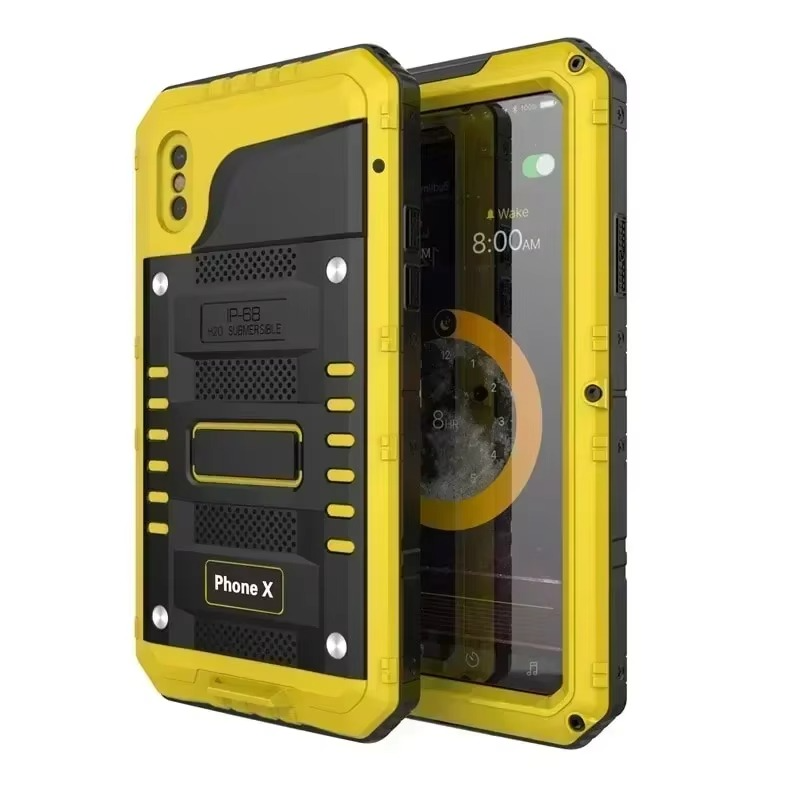 Rugged iPhone Case IP68 Waterproof Armor Cover — 360° Full Body Protection, Heavy Duty Aluminum Metal Frame, Shockproof Dustproof Scratch-Resistant Design