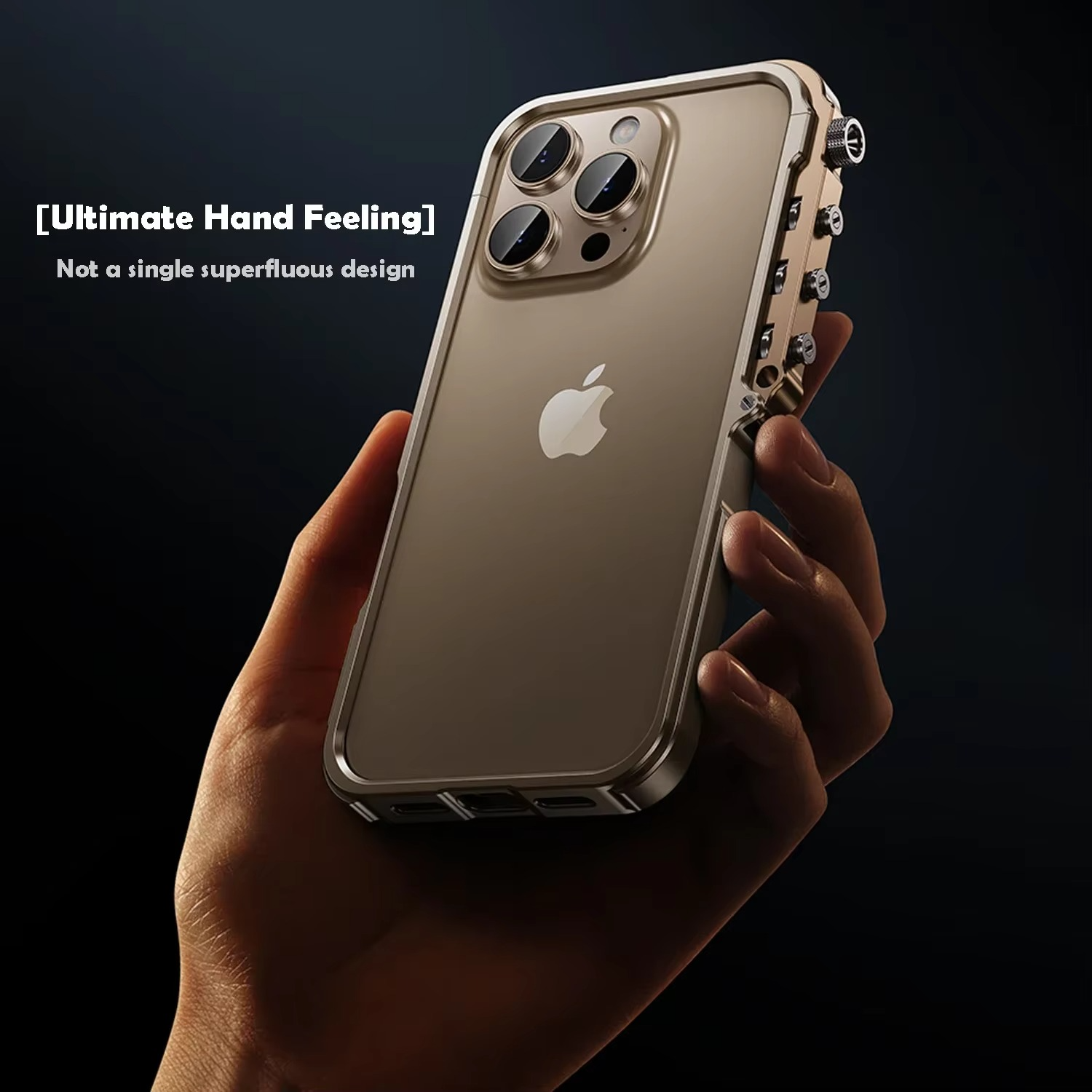 Rugged iPhone Case Mechanical Style Metal Cover — Full Body Shockproof Drop-Proof Design, Minimalist Mecha Shell with Lightweight Aluminum Alloy Frame