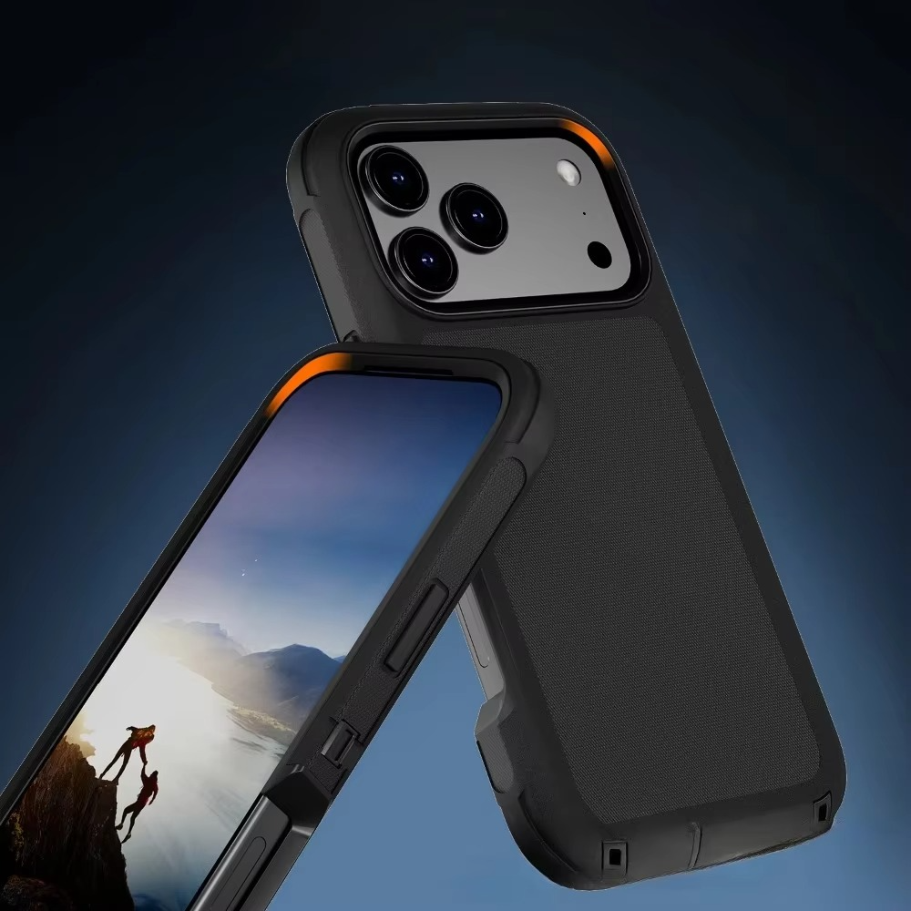Rugged iPhone Case — 3-in-1 Heavy-Duty Shockproof Defender Cover with Clip, Dual-Layer PC+TPU Protection, Waterproof Dustproof Non-Slip Matte Design