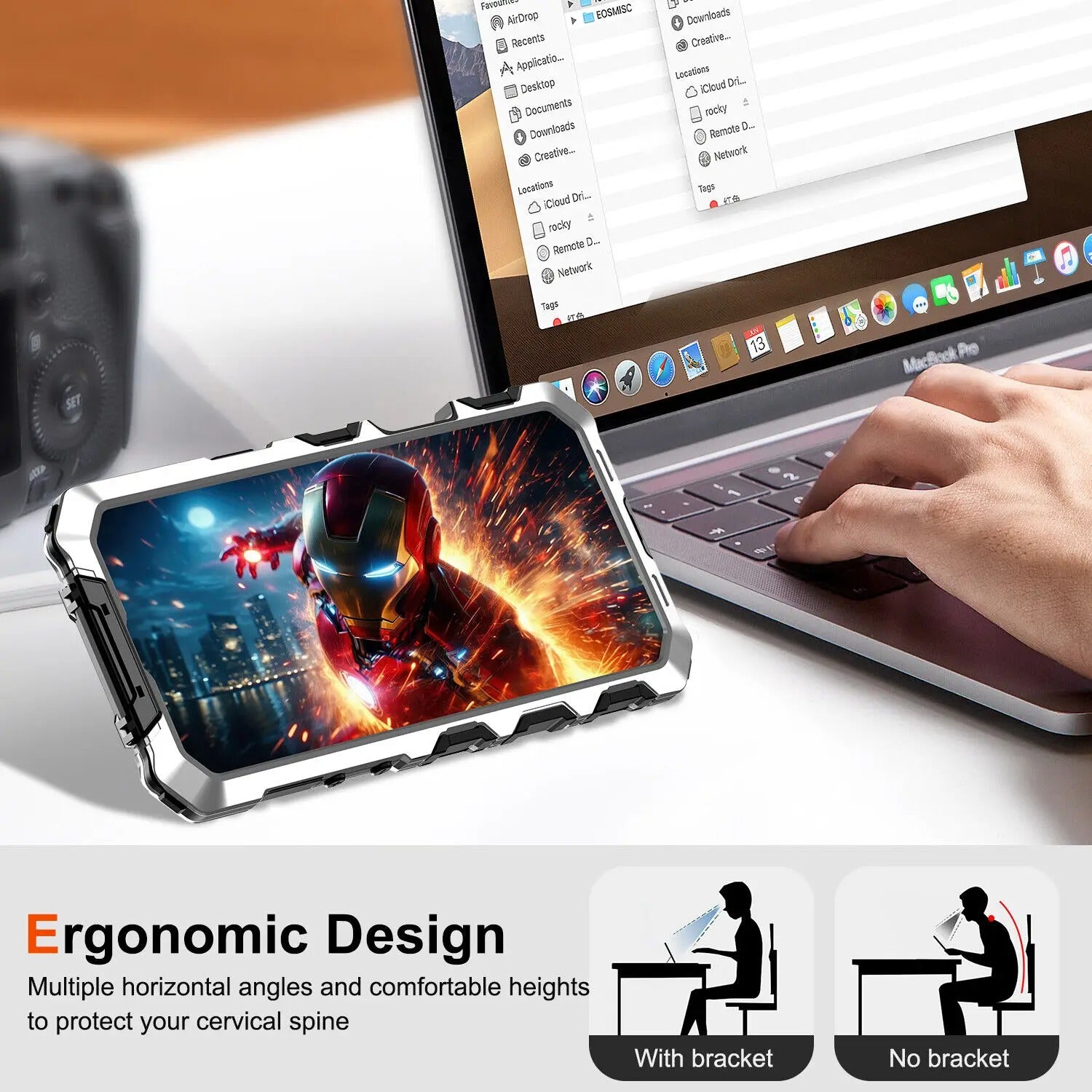 Rugged iPhone Case — 360° Full-Body Shockproof Aluminum Armor Cover with Tempered Glass Protection, Metal Lock Catch, Kickstand and Heavy-Duty Anti-Fall Design