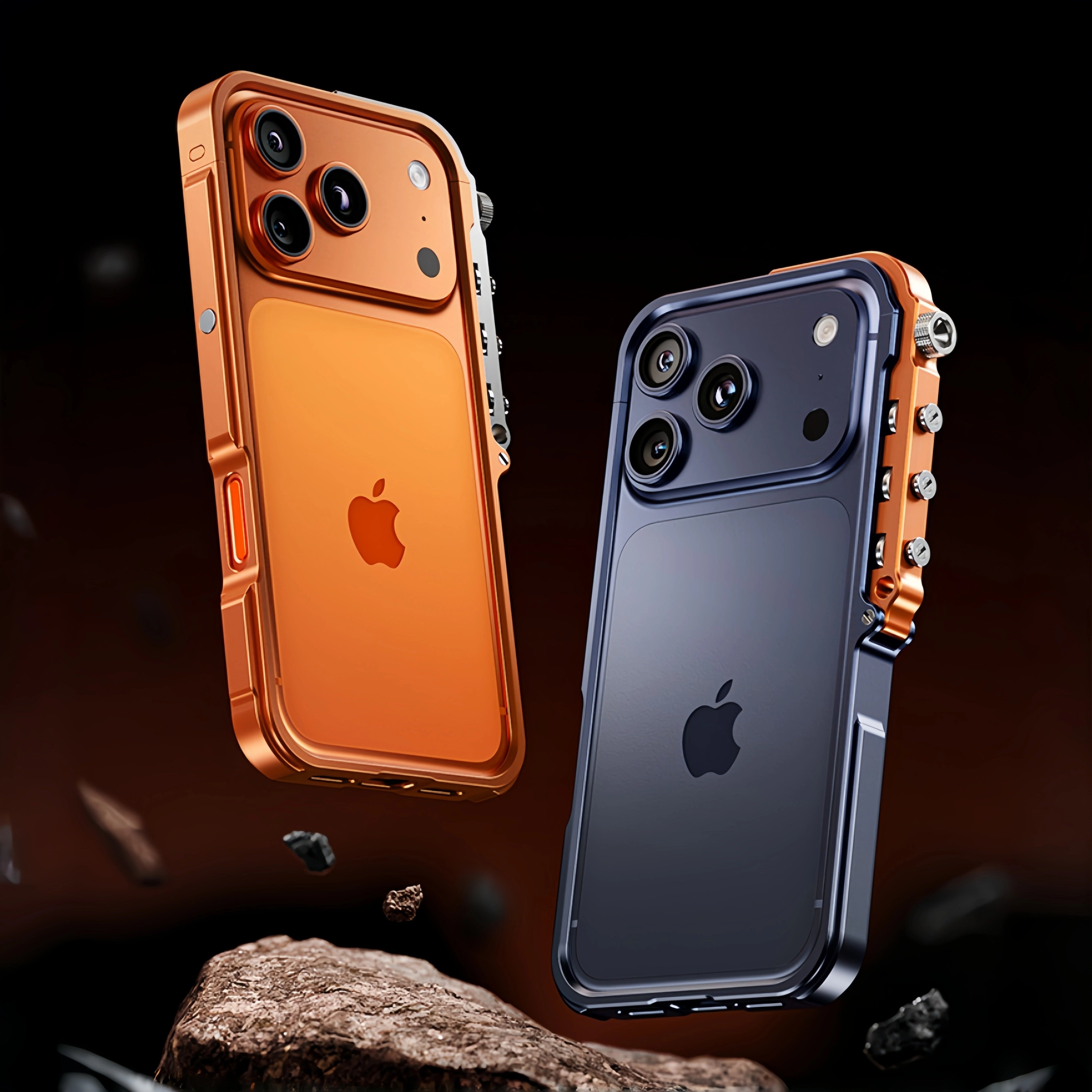 Rugged iPhone Case — Full-Metal Mechanical Mecha Cover with Military-Grade Shockproof Aluminum Design, Lightweight Drop-Proof Protection and Lanyard Support