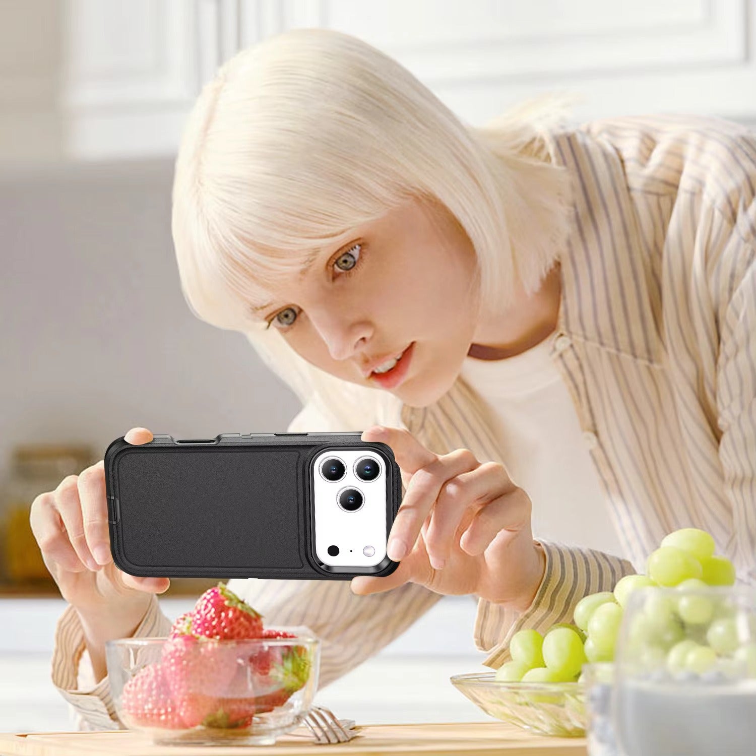 Rugged iPhone Case — Heavy-Duty 3-Layer Hybrid Protective Cover with Shockproof Hard PC Design and Matte Anti-Fingerprint Finish