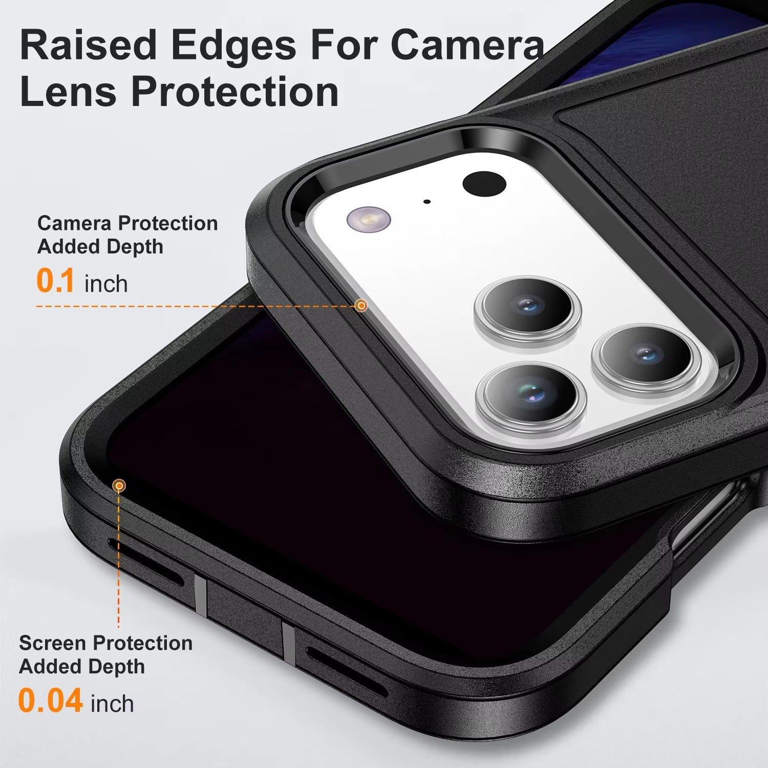 Rugged iPhone Case — Heavy-Duty 3-Layer Hybrid Protective Cover with Shockproof Hard PC Design and Matte Anti-Fingerprint Finish