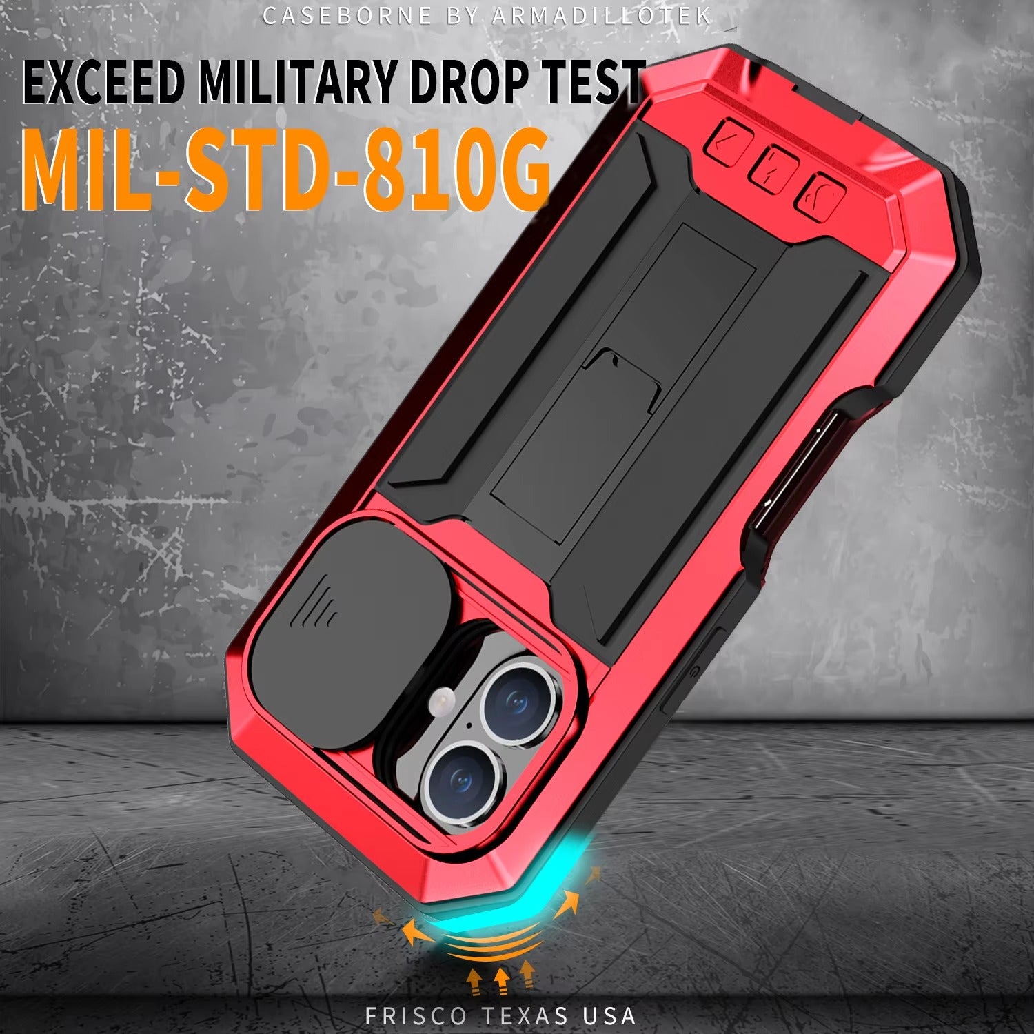 Rugged iPhone Case — Heavy-Duty Aluminum Armor Cover with Built-In Glass Screen Protector, Kickstand, Shockproof Dual-Layer Design and Dustproof Anti-Fingerprint Finish