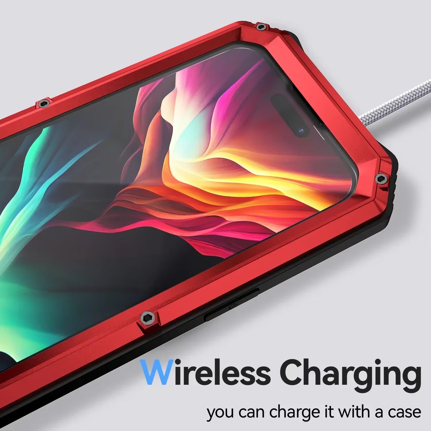 Rugged iPhone Case — Heavy-Duty Aluminum Armor Cover with Built-In Glass Screen & Lens Protectors, Shockproof Dual-Layer Design and Kickstand for Outdoor Use