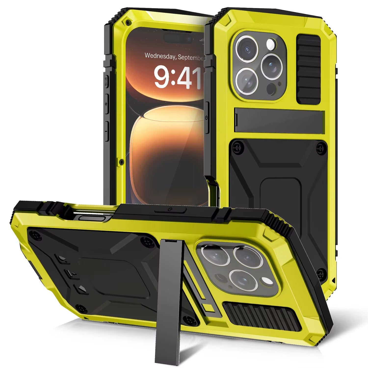 Rugged iPhone Case — Heavy-Duty Aluminum Armor Cover with Shockproof Bumper Design, Screen Guard Protection and Dustproof Anti-Fingerprint Finish