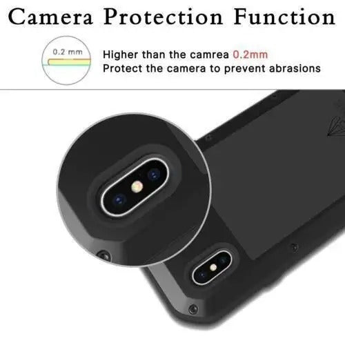 Rugged iPhone Case — Heavy-Duty Aluminum Military Cover with Gorilla Glass Screen Protection, Full-Body Shockproof Dustproof Non-Slip Design