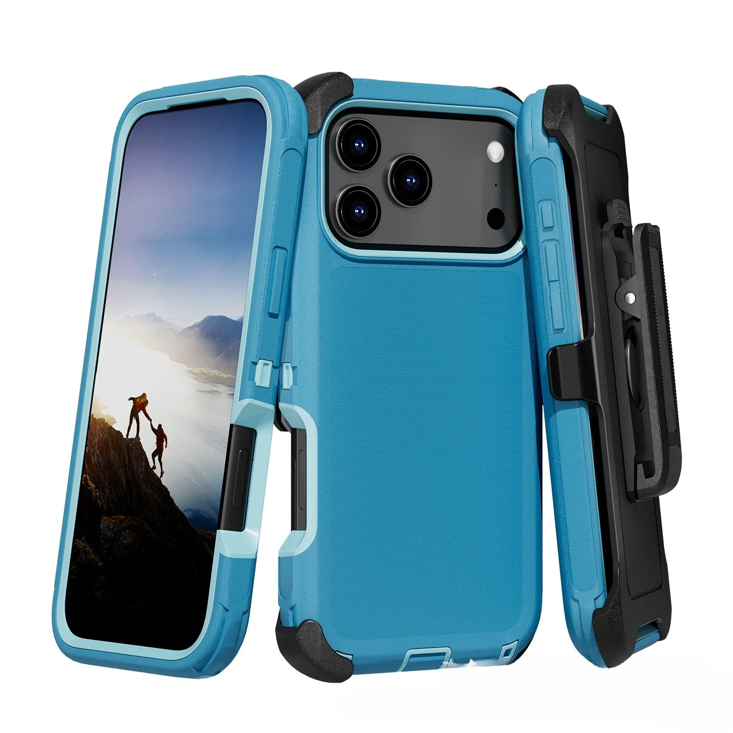 Rugged iPhone Case — Heavy-Duty Armor Cover with Belt Clip, Shockproof Dual-Layer PC+TPU Protection, Matte Anti-Slip Anti-Fingerprint Design