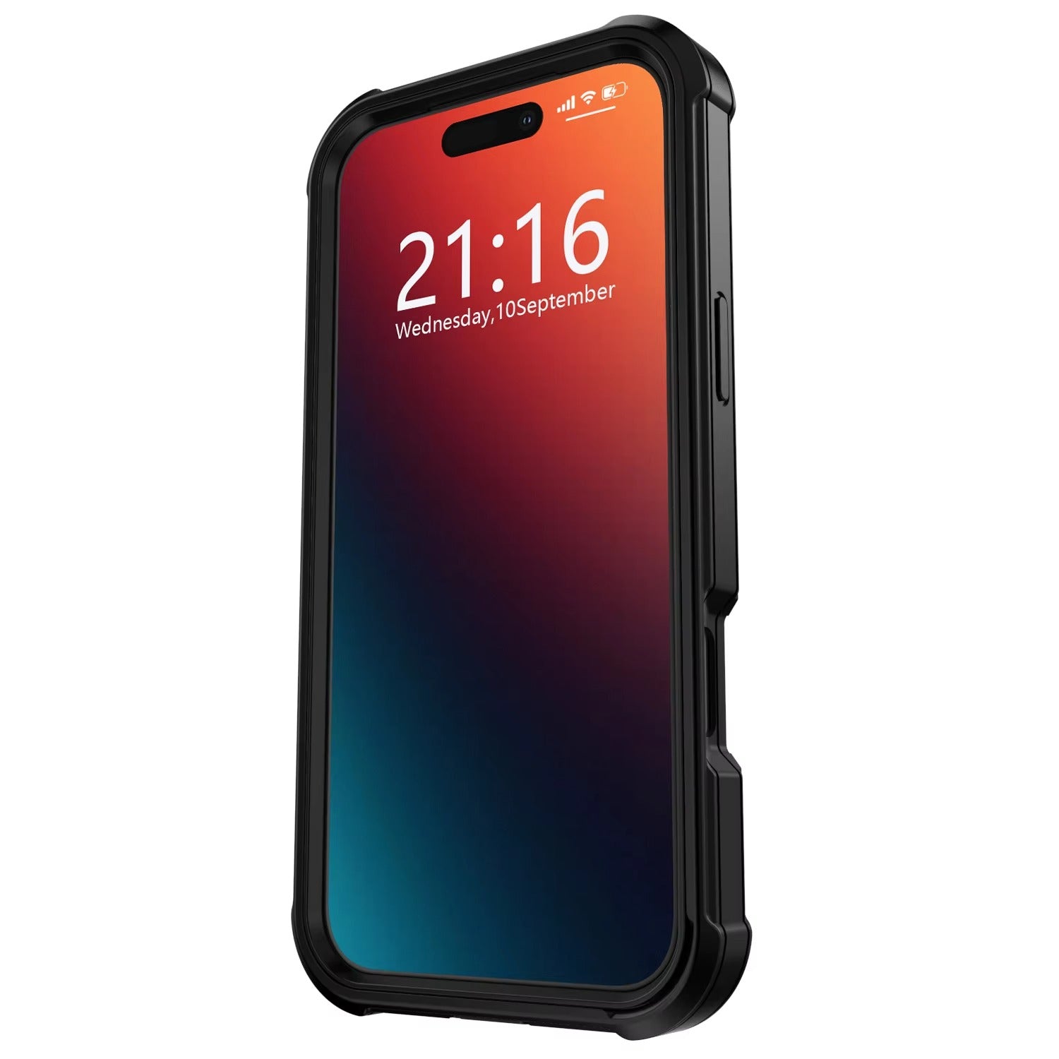 Rugged iPhone Case — Heavy-Duty Dual-Layer Hybrid Protective Cover with Shockproof Hard PC Back, Raised Edges and Matte Anti-Fingerprint Design