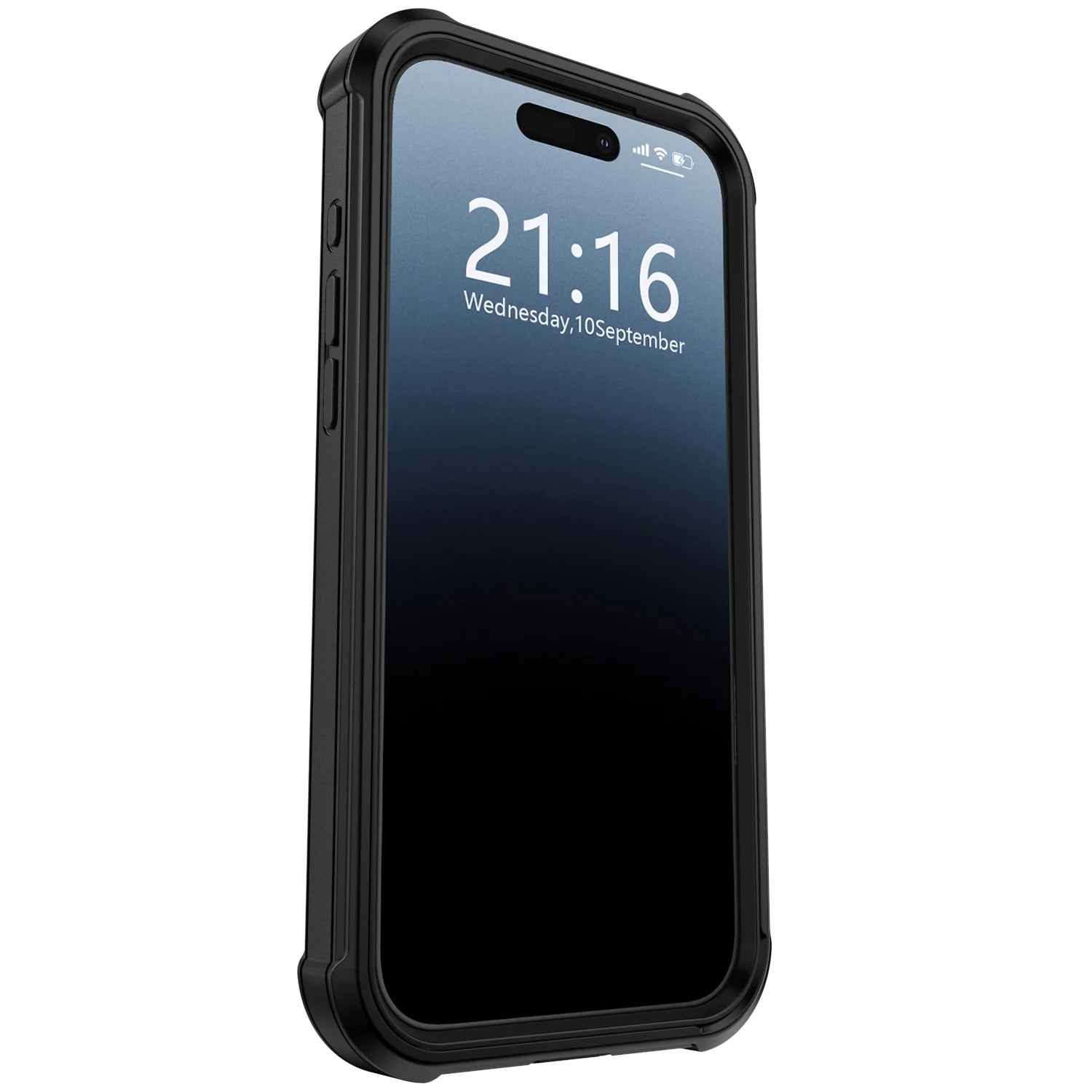 Rugged iPhone Case — Heavy-Duty Dual-Layer Hybrid Protective Cover with Shockproof Hard PC Back, Raised Edges and Matte Anti-Fingerprint Design