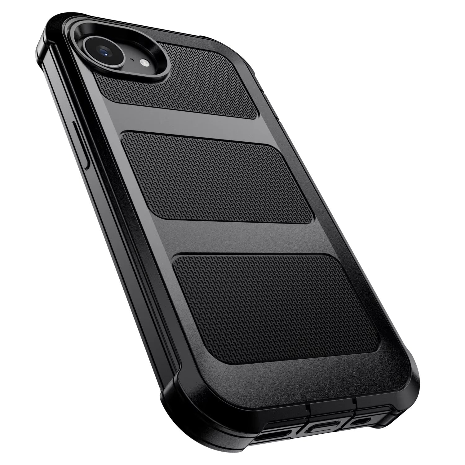 Rugged iPhone Case — Heavy-Duty Dual-Layer Hybrid Protective Cover with Shockproof Hard PC Back, Raised Edges and Matte Anti-Fingerprint Design