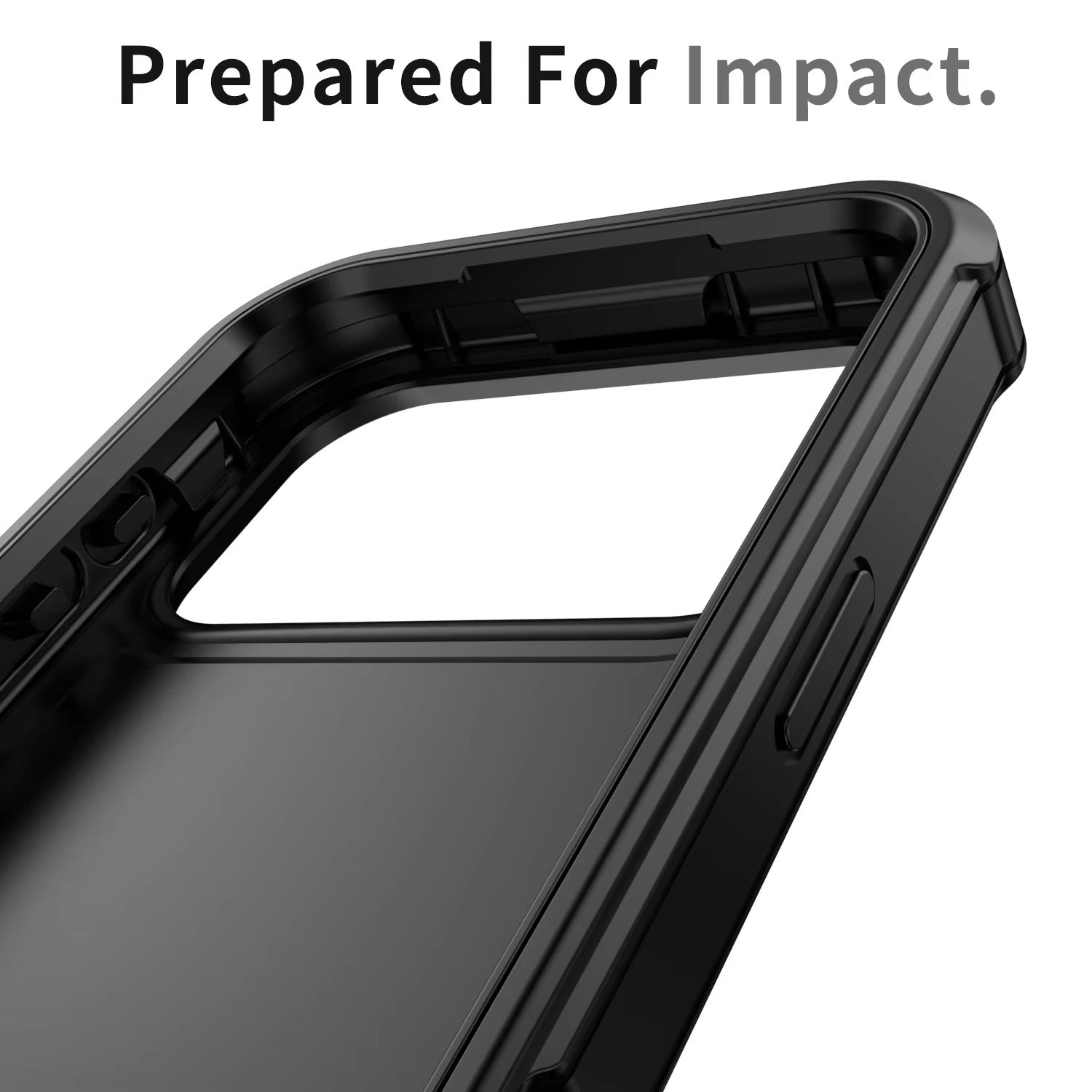 Rugged iPhone Case — Heavy-Duty Dual-Layer Hybrid Protective Cover with Shockproof Hard PC Back, Raised Edges and Matte Anti-Fingerprint Design