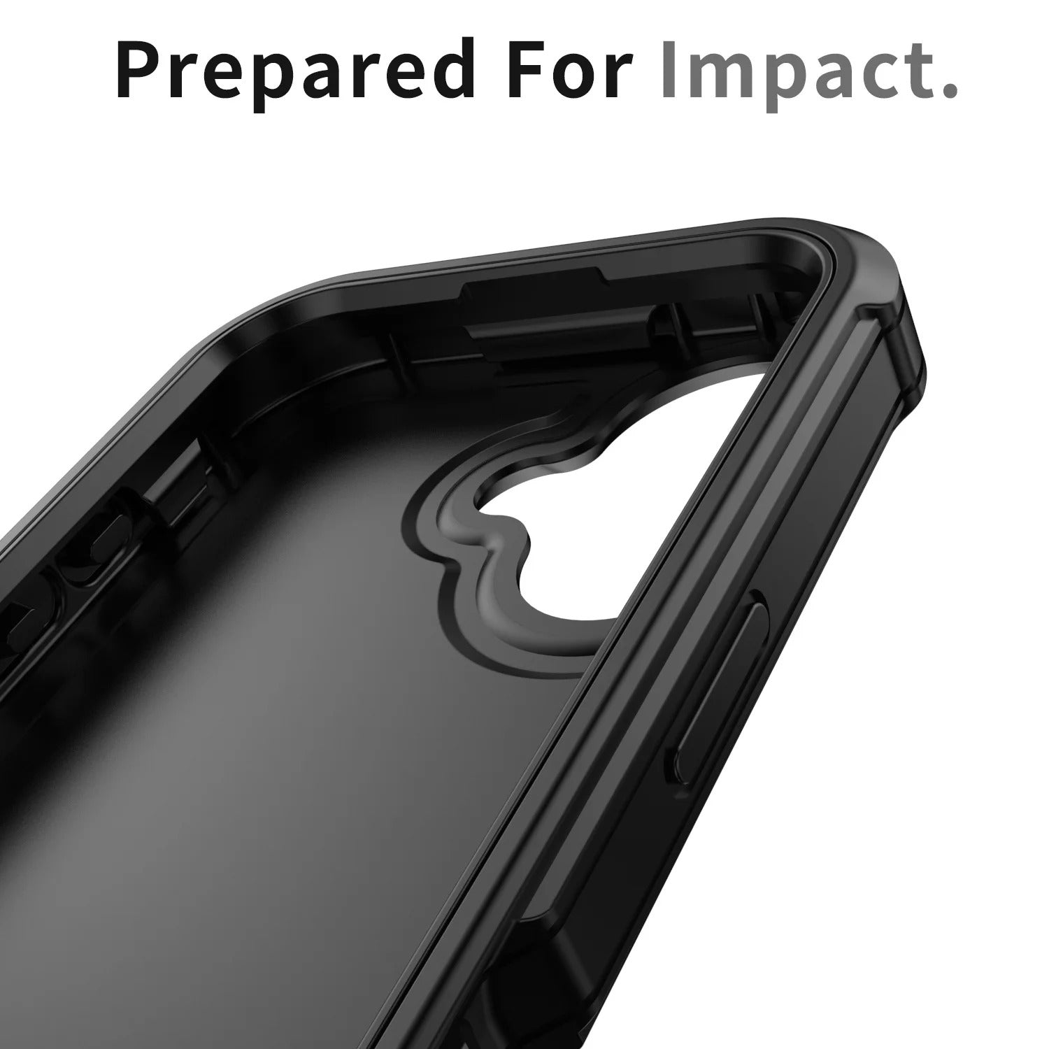 Rugged iPhone Case — Heavy-Duty Dual-Layer Hybrid Protective Cover with Shockproof Hard PC Back, Raised Edges and Matte Anti-Fingerprint Design