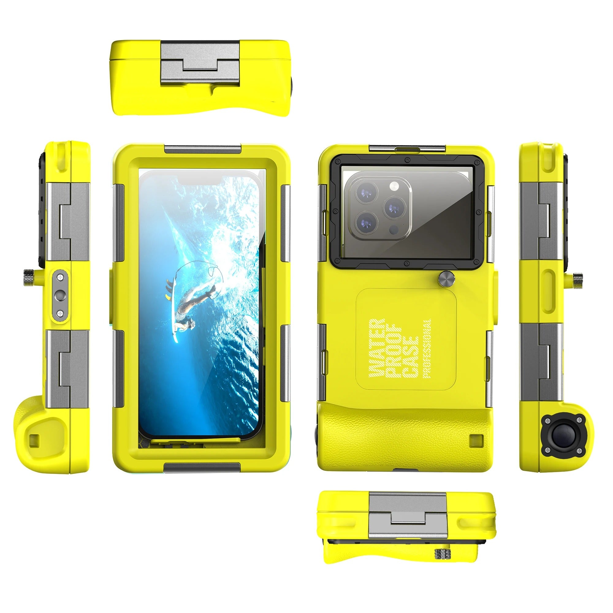 Rugged iPhone Case — IP68 Waterproof 15m/50ft Diving Pouch with Shockproof PC+TPU Seal, Anti-Scratch Protection and Lanyard for Underwater Photography