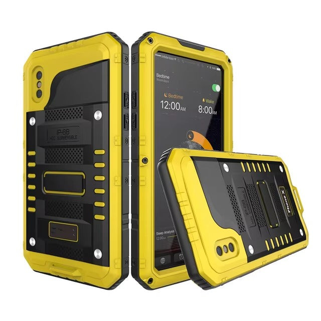 Rugged iPhone Case — IP68 Waterproof Aluminum Metal Armor Cover with Screen Protector, Heavy-Duty Shockproof Full-Body Protection and Underwater Photo Support